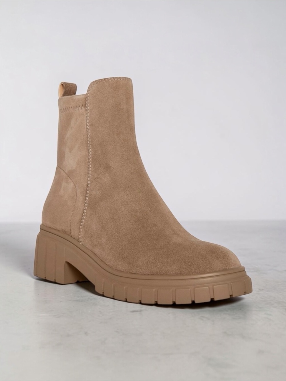 NEW Blondo Prestly Suede Leather Waterproof Bootie Dark Taupe